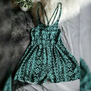 Tribal/Geometric Teal Romper